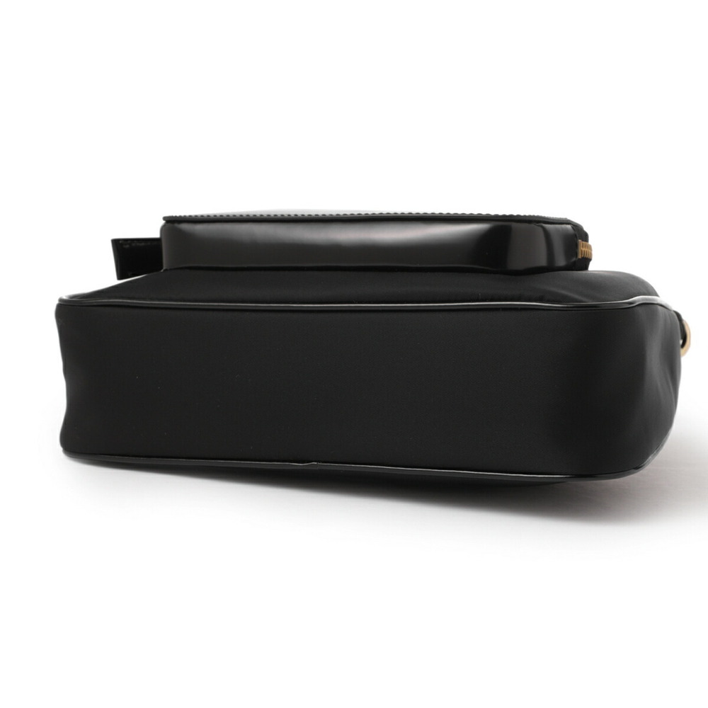 Prada Shoulder Bag Handbag Black Re Brushed Leather - Picture 7 of 8